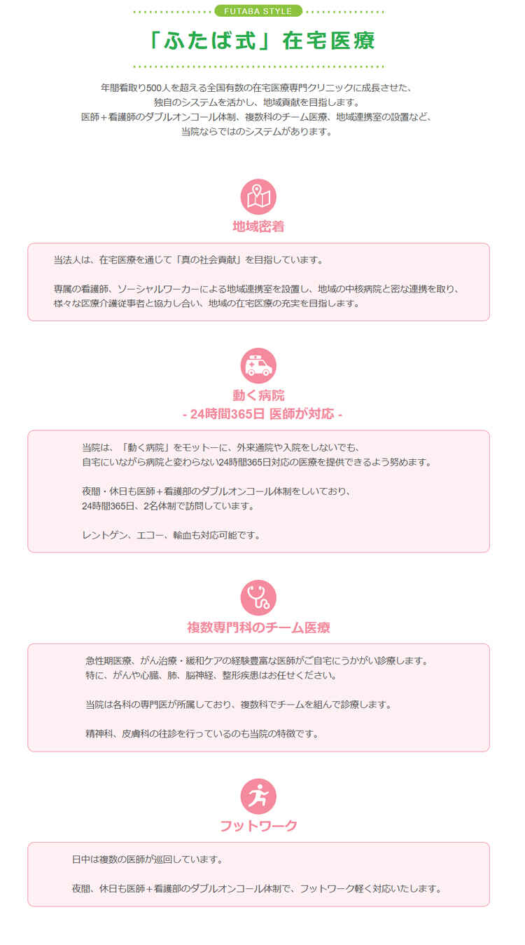 ふたば在宅クリニック北千住院のお知らせ内容